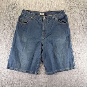 Vintage Phat Farm Shorts Men 40 Blue Cotton Denim Bermuda Faded Baggy Streetwear